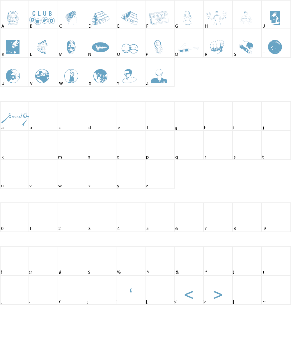 DEVO Dingbats Font Character